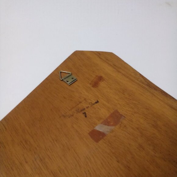 Vintage Wood Art Plaques Carved Inlay Women Bread Decor Wall Hanging Isreal - Picture 9 of 9